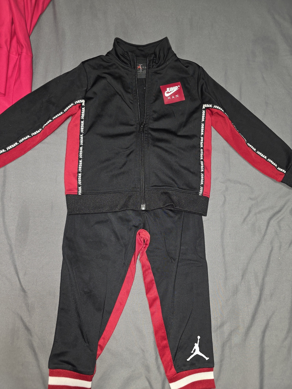 Nike Kids Black and Red Jumpman Track Jacket and Pants Set